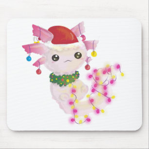 christmas santa axolotl mouse pad