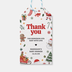 Christmas Santa Baby Baby Shower Favor Tags