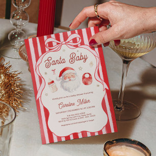 Christmas Santa Baby Baby Shower Invitation