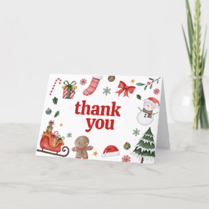 Christmas Santa Baby Baby Shower  Letterpress Thank You Card