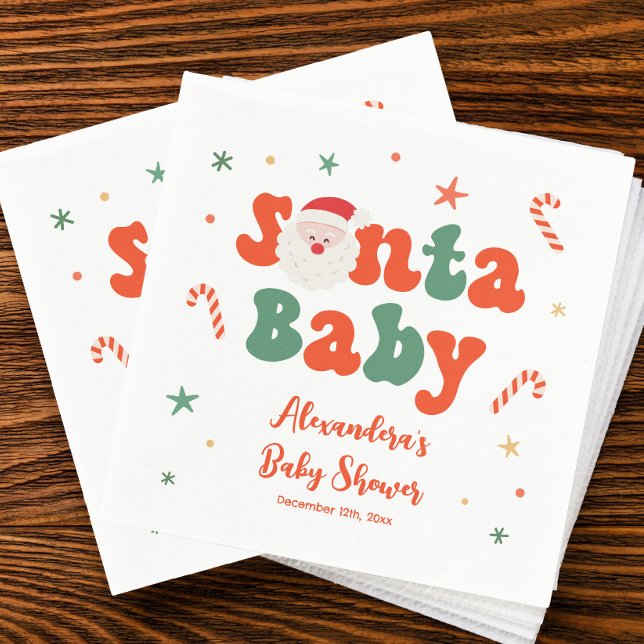 Christmas Santa Baby Baby Shower Napkins (Creator Uploaded)