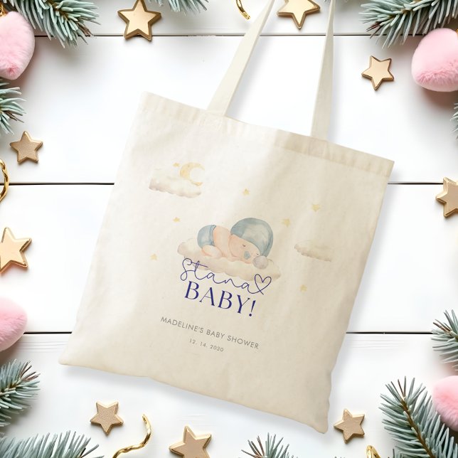 Christmas Santa Baby Boy Shower  Tote Bag (Creator Uploaded)