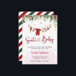 Christmas Santa Baby Boy Winter Baby Shower Invitation<br><div class="desc">Celebrate the joy of the holiday season with the Santa Baby Christmas baby shower invitation! 🎅✨ This charming invitation features a clothesline adorned with adorable Santa-inspired baby clothes 👶🎄, setting the perfect tone for your upcoming baby shower. The festive design is sure to delight all who receive it 🎁, and...</div>