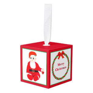 Christmas Santa Baby Cube Ornament