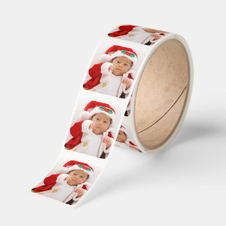 Christmas Santa Baby Custom Photo Square Roll Square Sticker