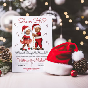 Christmas Santa Baby Gender Reveal Baby Shower  Invitation