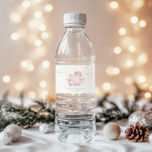 Christmas Santa Baby Girl Shower  Water Bottle Label