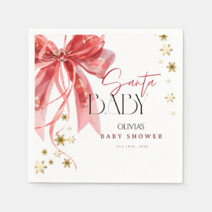 Christmas Santa Baby Red and Gold  Napkins