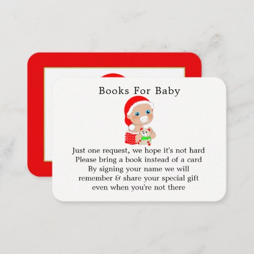 Christmas Santa Baby Shower Book Request Enclosure