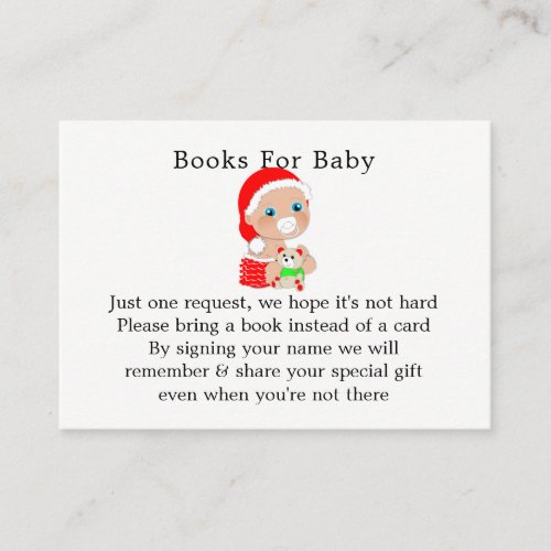 Christmas Santa Baby Shower Book Request Enclosure Card