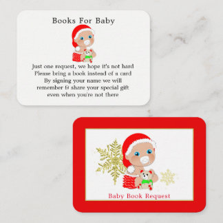 Christmas Santa Baby Shower Book Request Enclosure Card