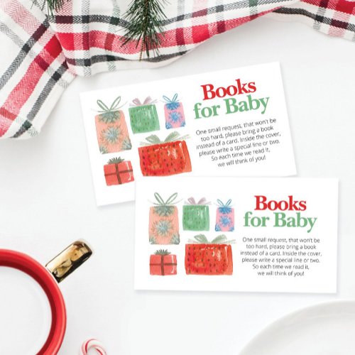 Christmas Santa Baby Shower Books for Baby Card