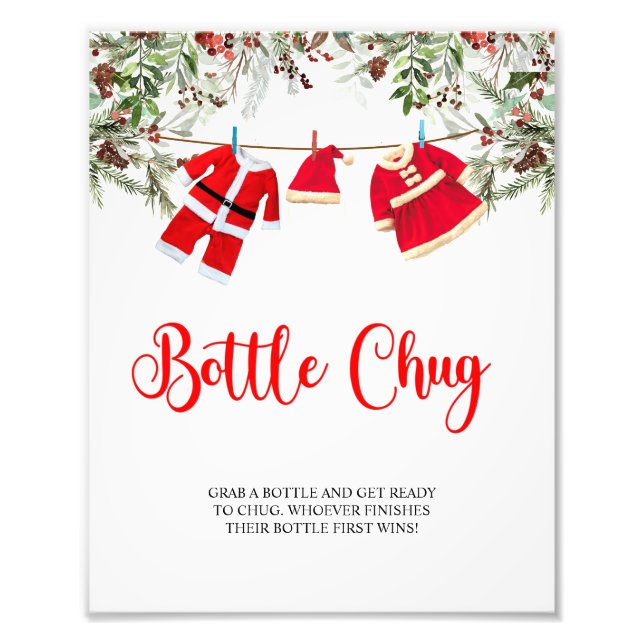 Christmas Santa Baby Shower Bottle Chug Sign (Front)