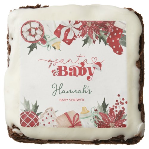 Christmas Santa Baby Shower Brownie