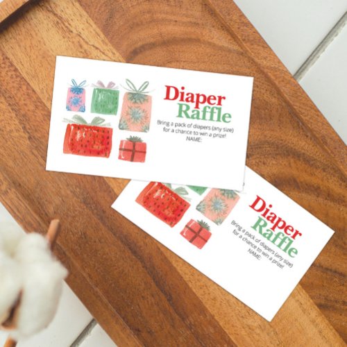 Christmas Santa Baby Shower Diaper Raffle Card