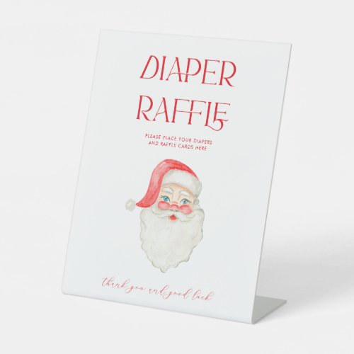 Christmas Santa Baby Shower Diaper Raffle Sign