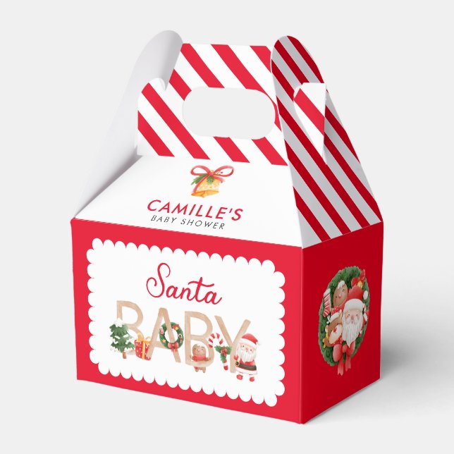 Christmas Santa Baby Shower Favor Box (Front Side)
