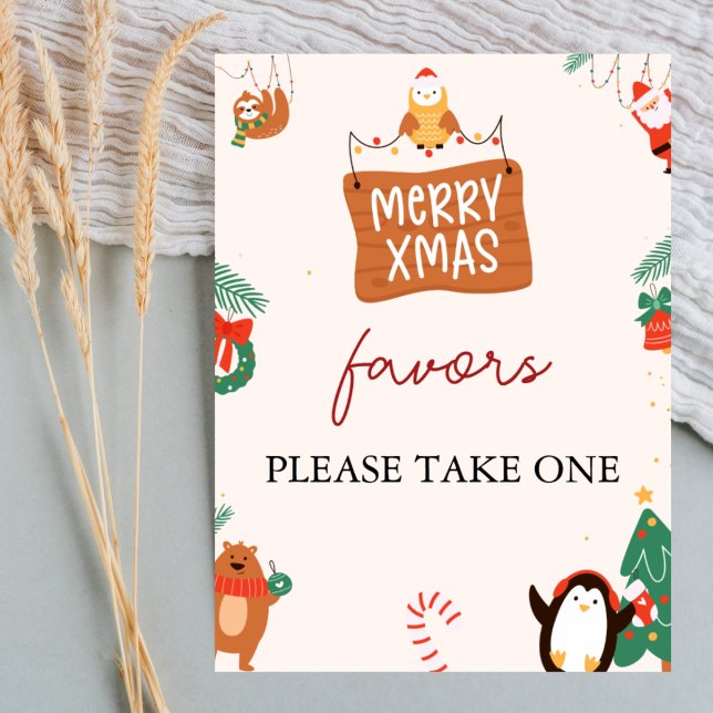 Christmas Santa Baby Shower Favors Sign (Creator Uploaded)