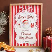 Christmas Santa Baby Shower Girl Welcome
