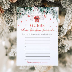 Christmas Santa Baby Shower Guess The Baby Food Invitation