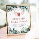 Christmas Santa Baby Shower Guess the Baby Food Poster<br><div class="desc">The Red Santa Gender Neutral Santa Baby Clothes Christmas Santa Baby Shower Guess the Baby Food Sign adds a fun, holiday twist to your baby shower! Featuring delicate snowflakes, eucalyptus greenery, and adorable Santa-inspired baby clothes, this sign invites guests to participate in the classic “Guess the Baby Food” game. It’s...</div>