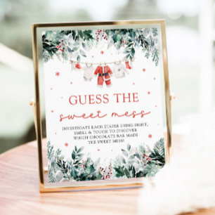 Christmas Santa Baby Shower Guess the Sweet Mess Poster