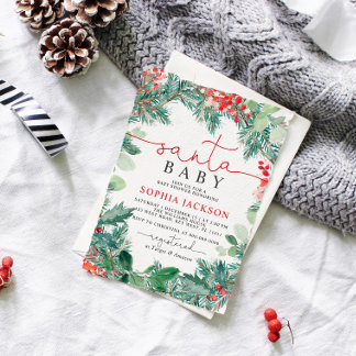 Christmas Santa Baby Shower Invitation