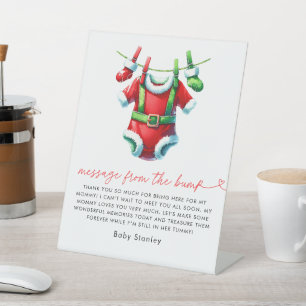 Christmas Santa Baby Shower Message From The Bump Pedestal Sign