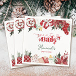 Christmas Santa Baby Shower Napkins<br><div class="desc">Delight your guests this festive season with our adorable, red and green watercolor Christmas Santa Baby Shower Napkins. These charming pieces, radiating with cute Christmas appeal, offer a unique blend of practicality and whimsical design to uplift your party decor. Perfect for festive celebrations, these baby shower napkins add a touch...</div>