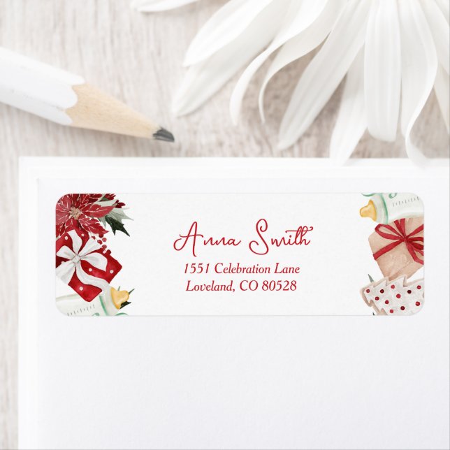 Christmas Santa Baby Shower Return Address Label (Insitu)