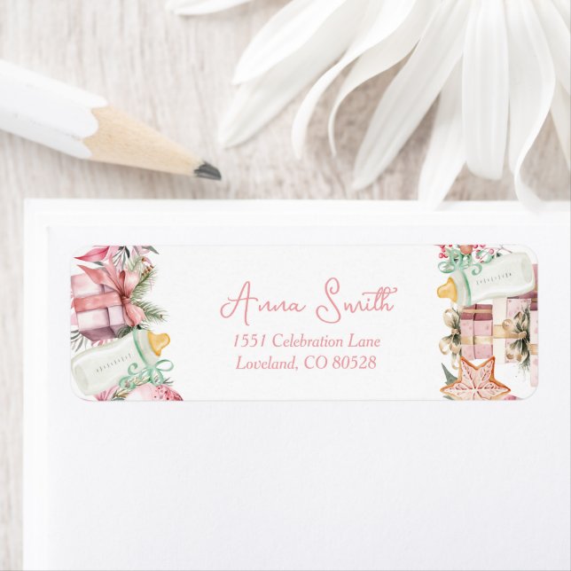 Christmas Santa Baby Shower Return Address Label (Insitu)