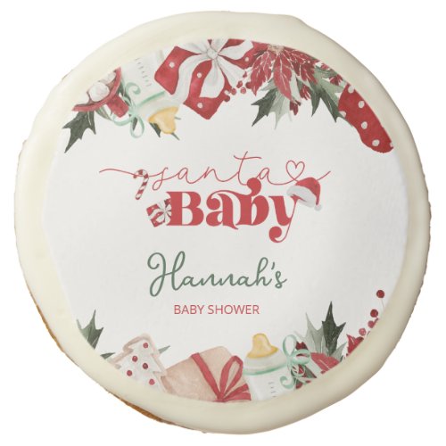 Christmas Santa Baby Shower Sugar Cookie