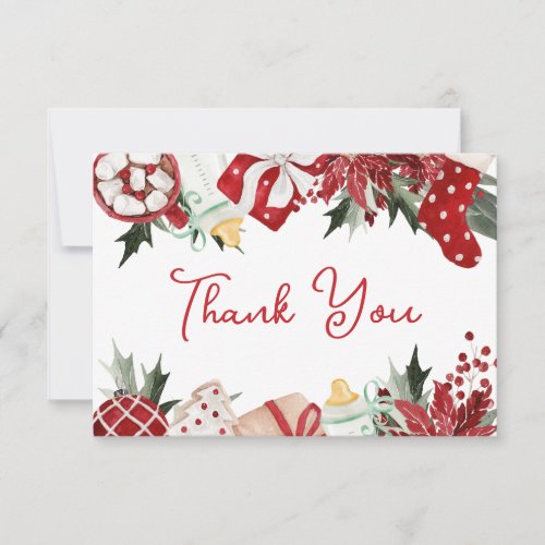 Christmas Santa Baby Shower  Thank You Card