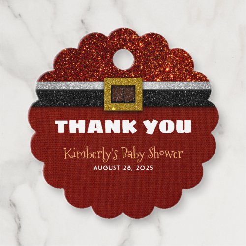 Christmas Santa Baby Shower Thank You Favor Tags