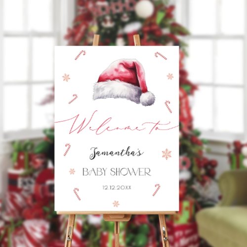 Christmas Santa Baby Shower Welcome Foam Board