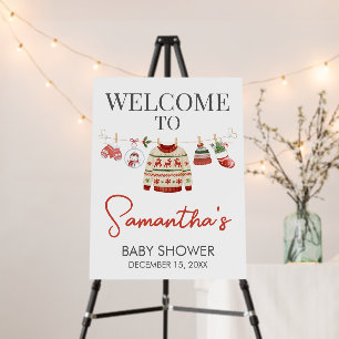 Christmas Santa Baby Shower Welcome Sign