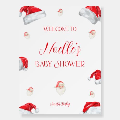 Christmas Santa Baby Shower Welcome Sign Poster