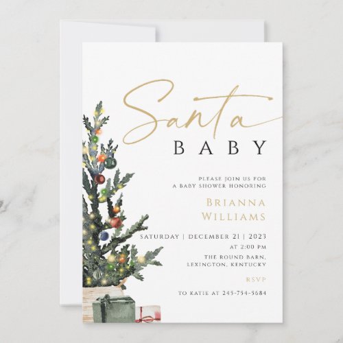 Christmas Santa Baby Shower xmas Invitation