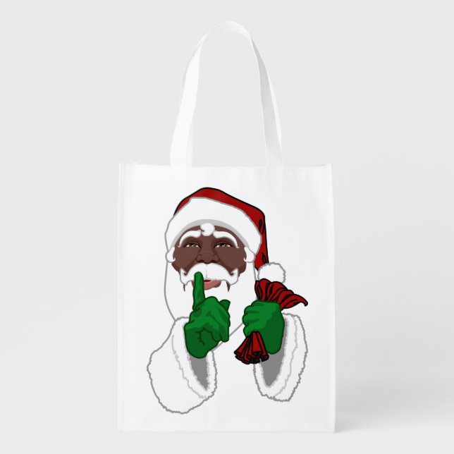 Christmas Santa Bags African Santa Tote Bags (Front)