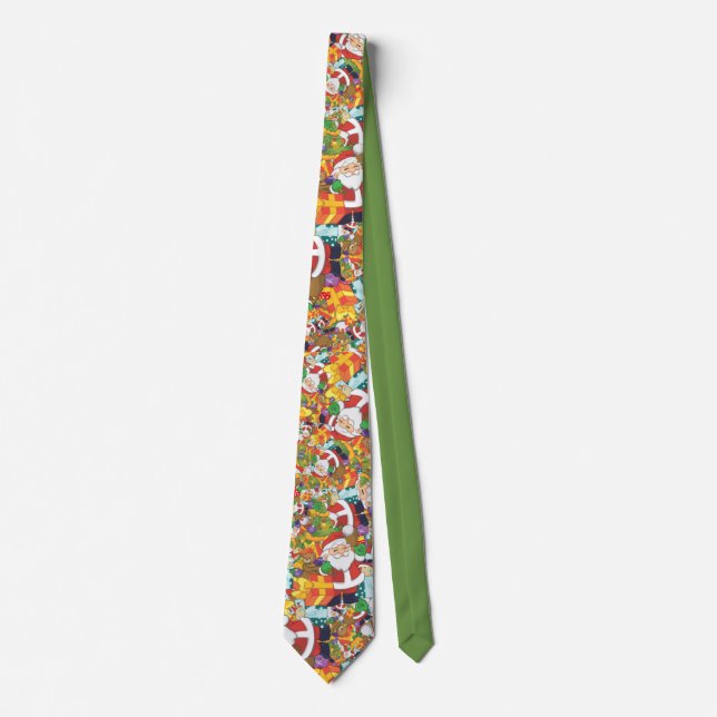 Christmas Santa Bags of Presents Holiday  Neck Tie (Front)