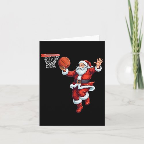 Christmas Santa Basketball Player Men Boys Merry C Card