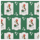 Christmas Santa Basset Hound (tri color 1) Cute Fabric