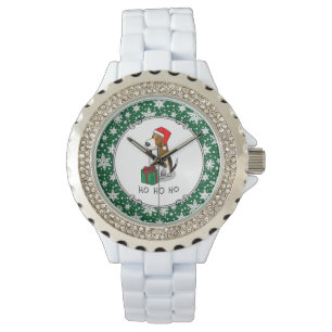 Christmas Santa Basset Hound (tri color 1) Cute Watch