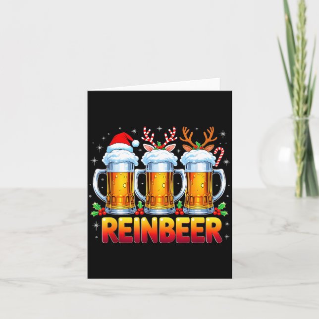 Christmas Santa Beer Lovers Funny Drinking Trend N Card (Front)