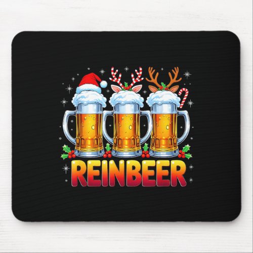 Christmas Santa Beer Lovers Funny Drinking Trend N Mouse Pad