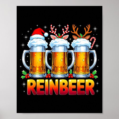 Christmas Santa Beer Lovers Funny Drinking Trend N Poster