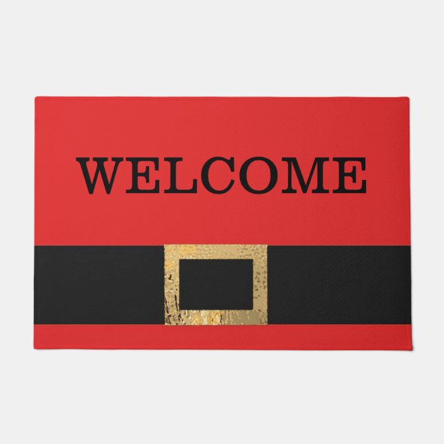 Christmas Santa Belt Doormat (Front)