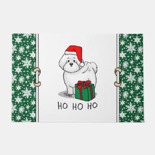 Christmas Santa Bichon Frise Dog Cute Doormat