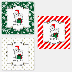 Christmas Santa Bichon Frise Dog Cute Labels
