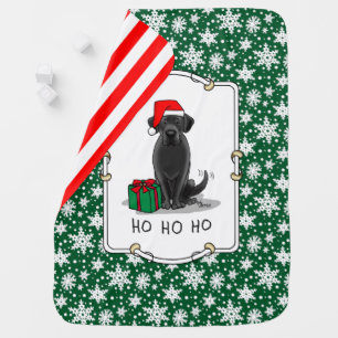 Christmas Santa Black Labrador Retriever Cute Baby Blanket